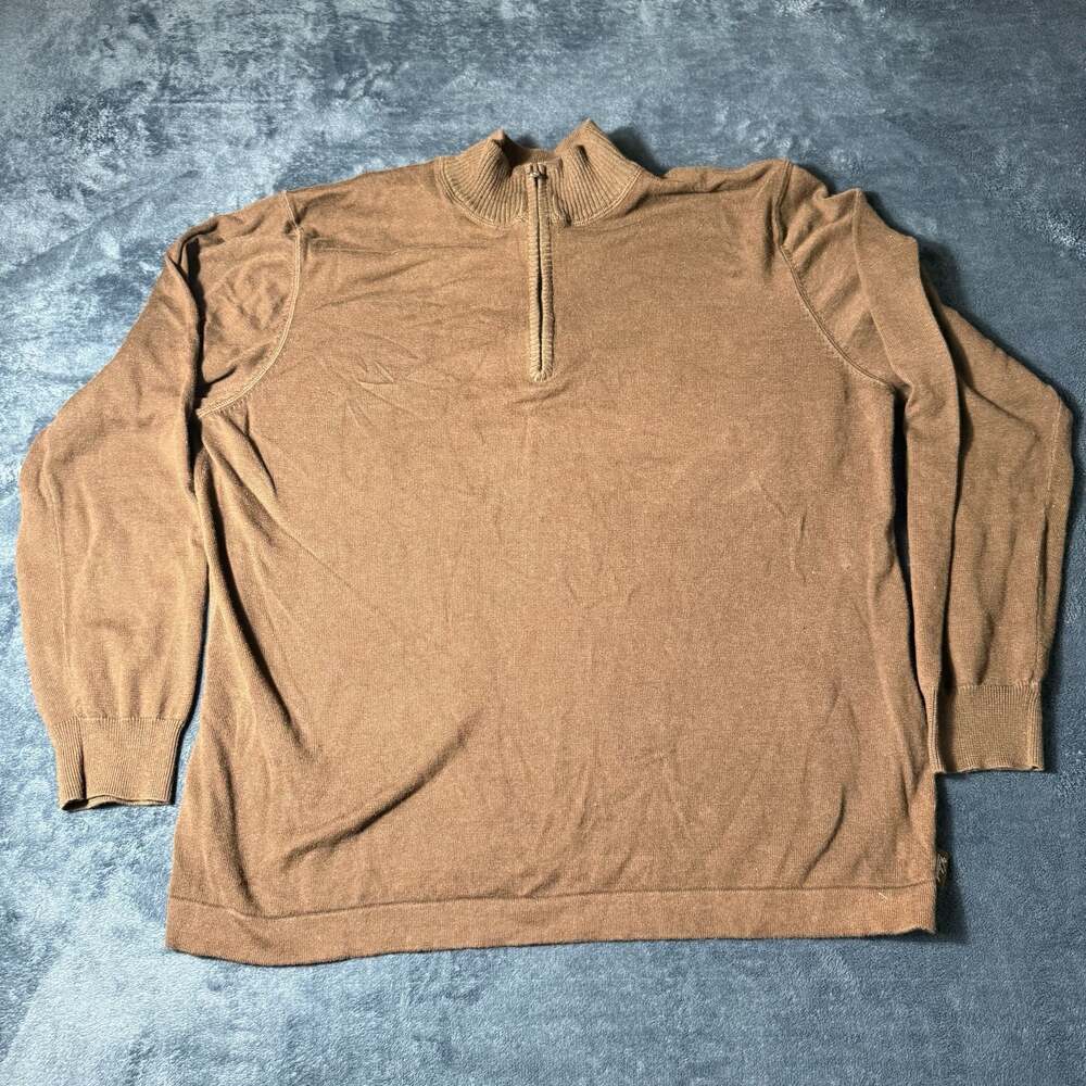 Woolrich Men's Brown Quarter-Zip Pullover Sweater